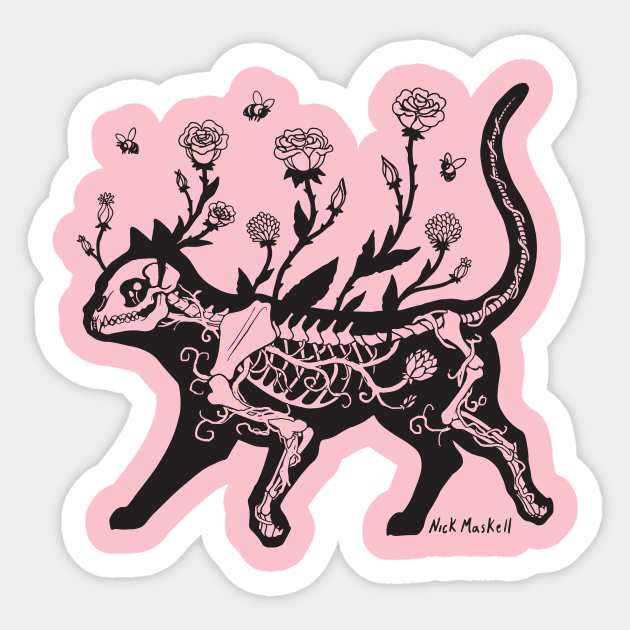 Garden Cat Sticker by Nick Maskell Designs